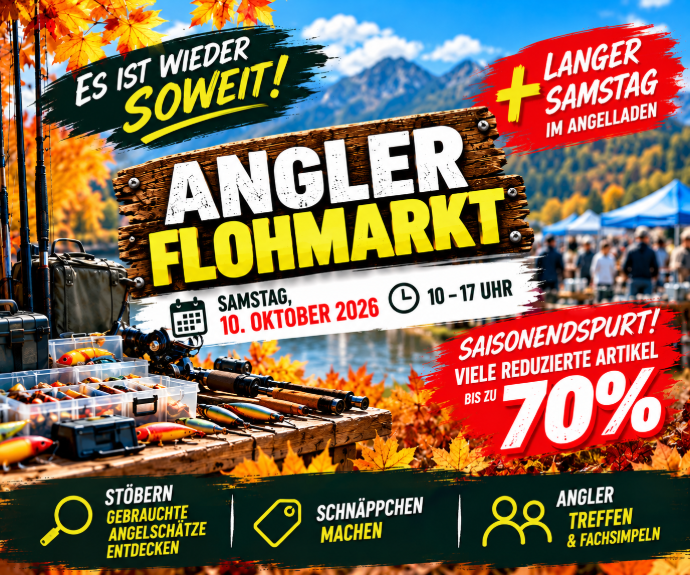 Anglerflohmarkt 2026 in Füssen am Weißensee Anglerflohmarkt 2026 bei Königsfischer Angelsport am Weißensee in Füssen